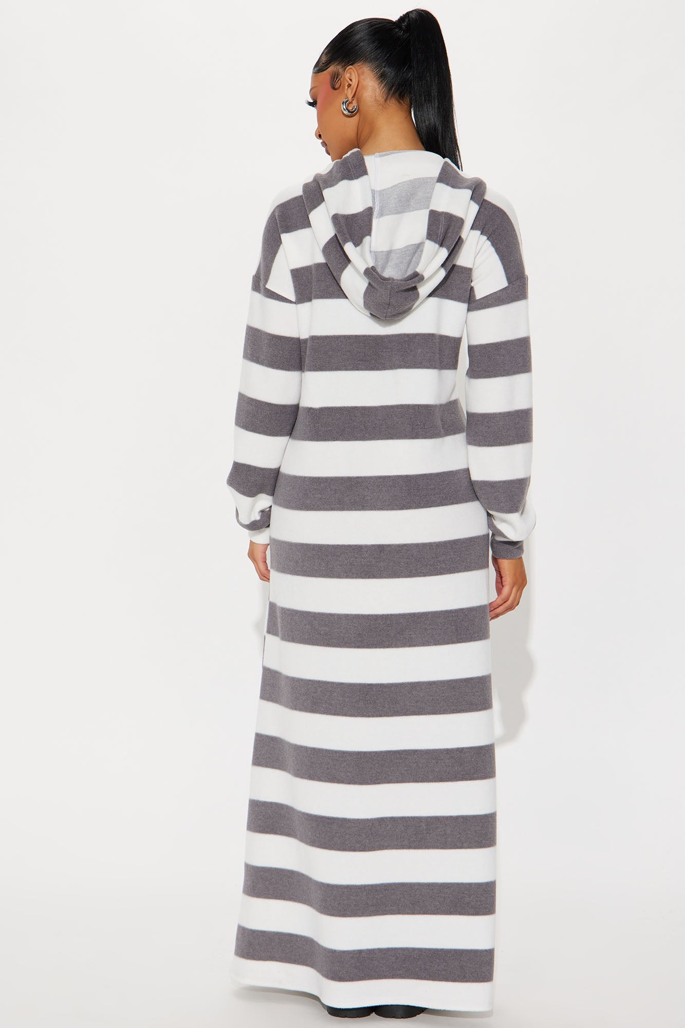 Sabrina Striped Maxi Dress - Heather Grey