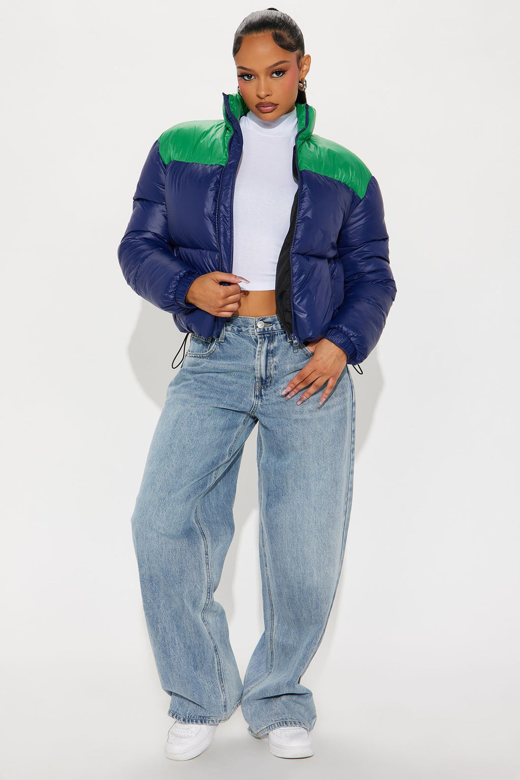 Raquel Puffer Jacket - Navy/combo