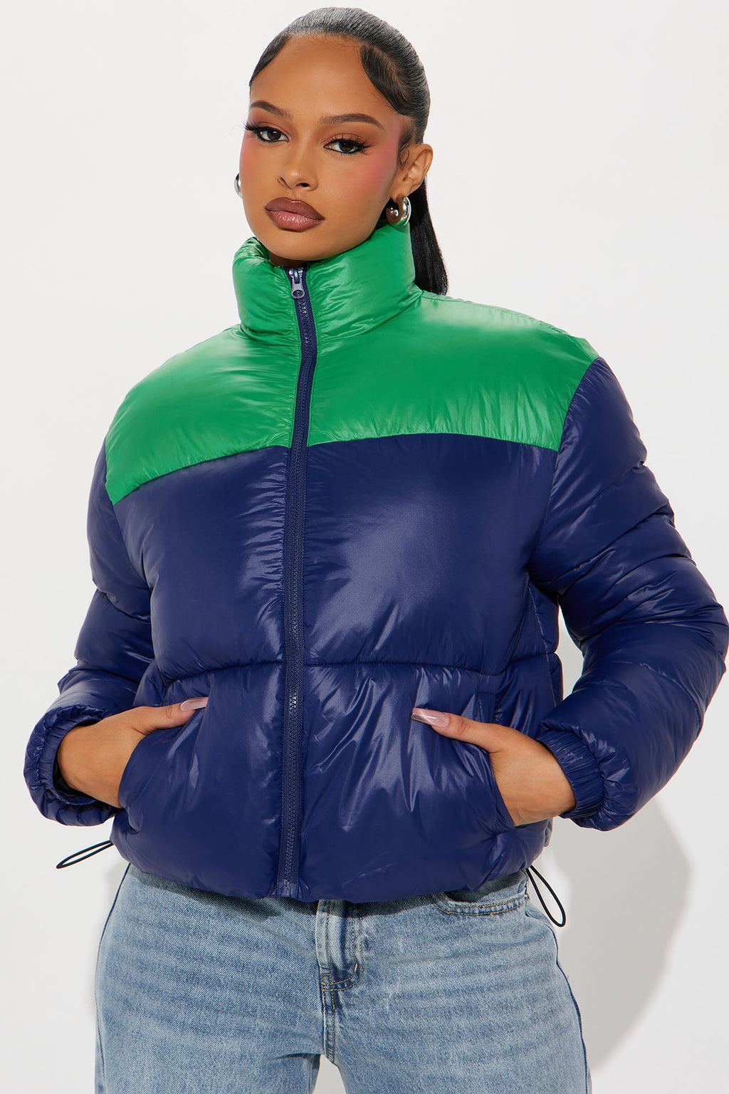 Raquel Puffer Jacket - Navy/combo