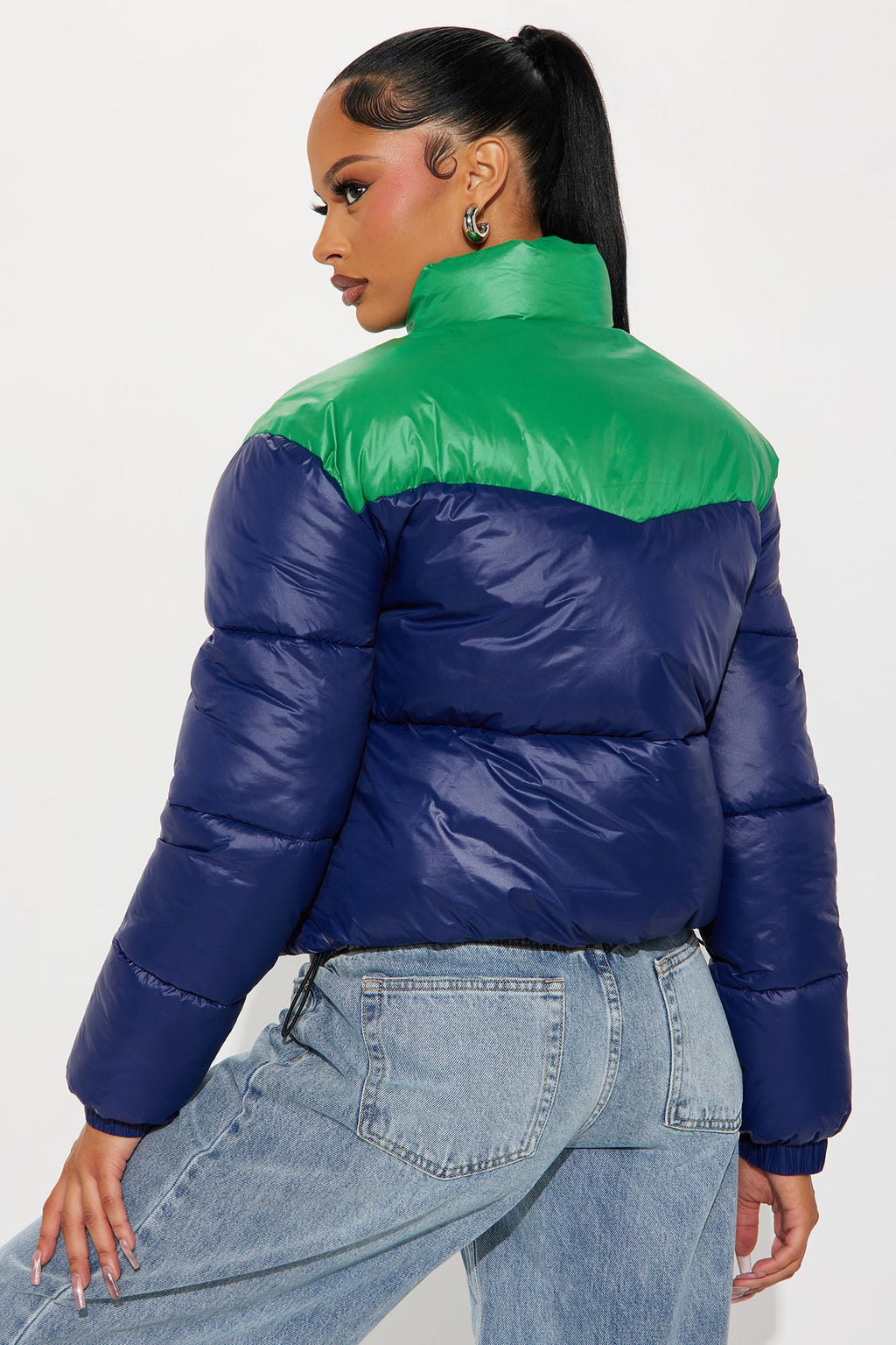 Raquel Puffer Jacket - Navy/combo
