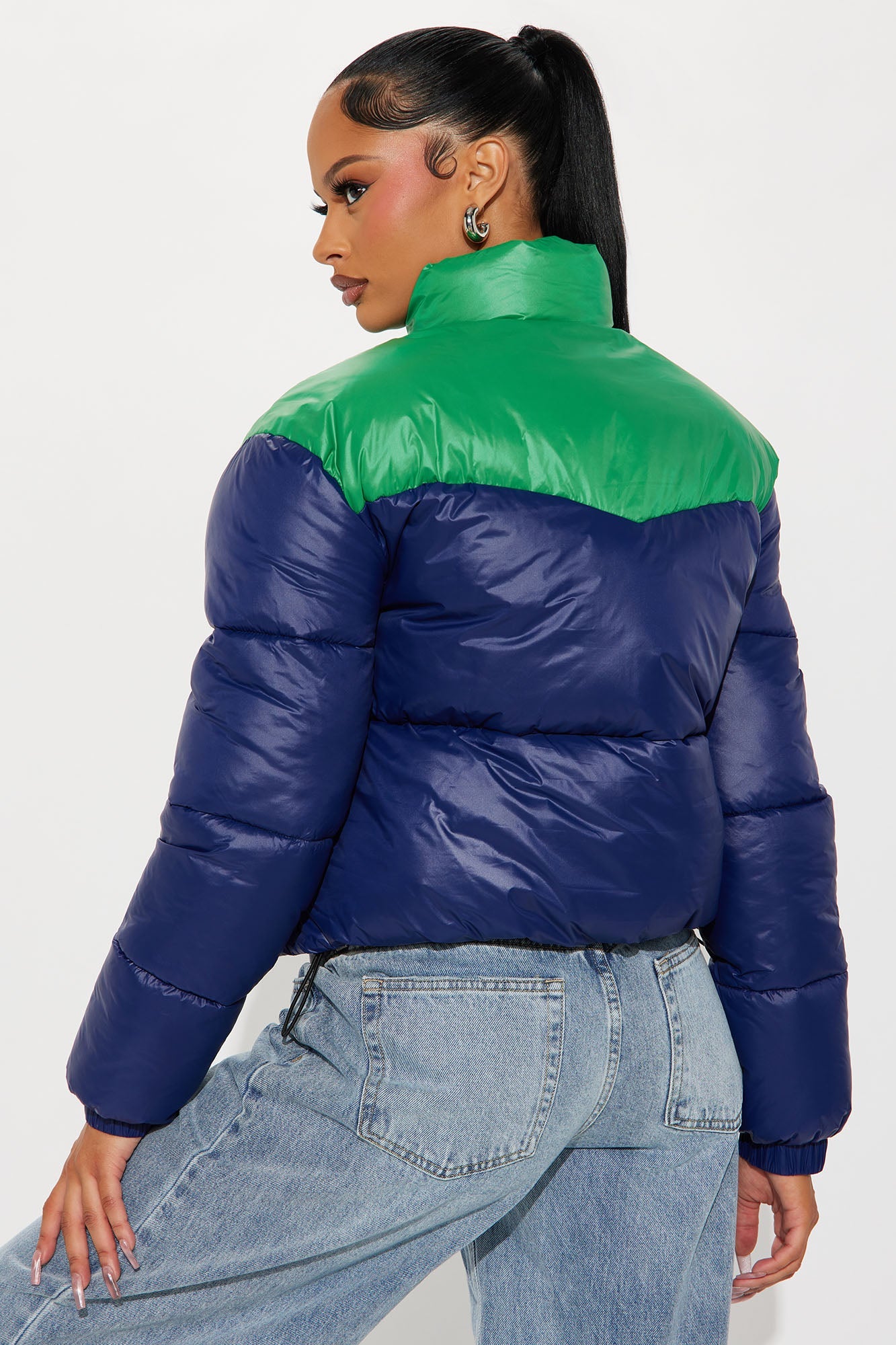 Raquel Puffer Jacket - Navy/combo