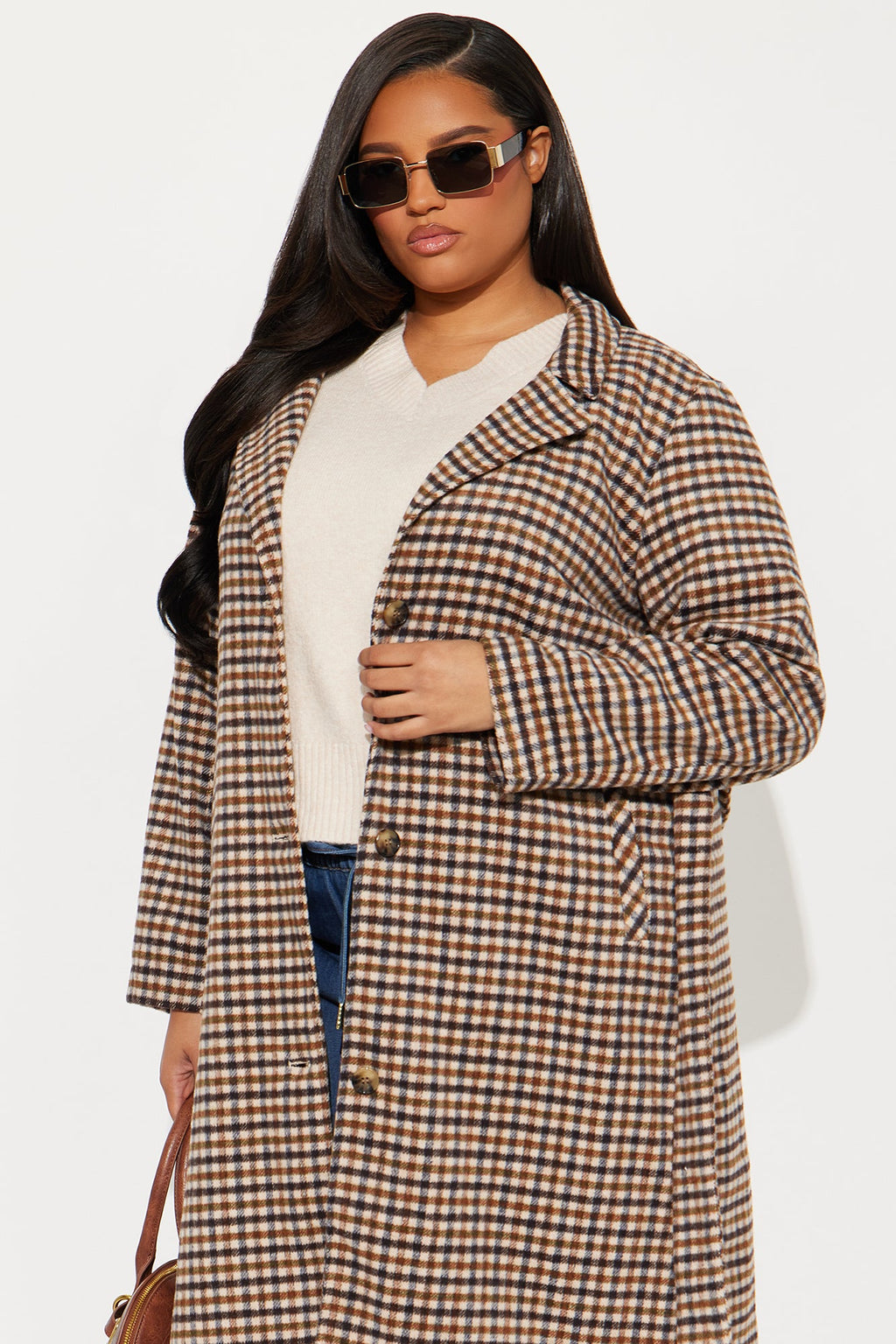 Dana Plaid Wool Trench - Tan/Multi