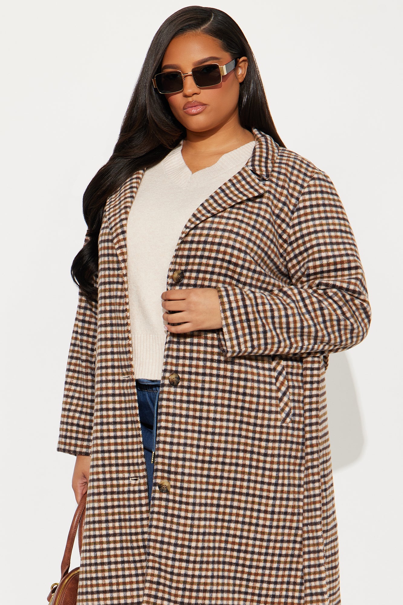 Dana Plaid Wool Trench - Tan/Multi