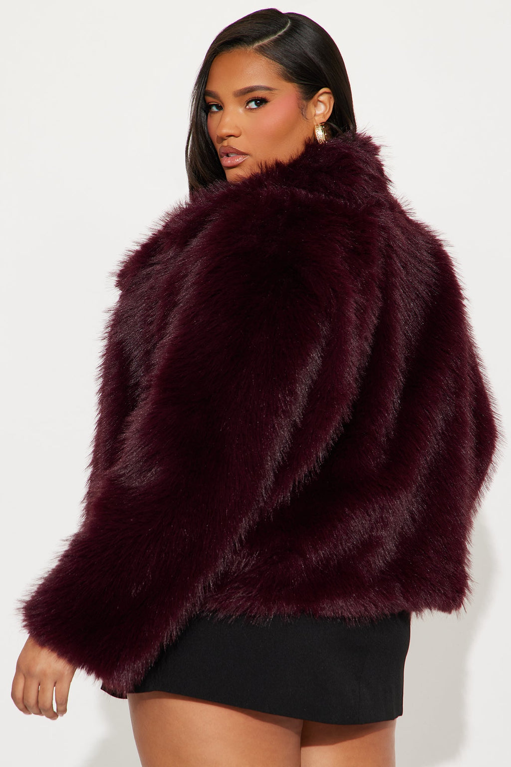 Kennedy Faux Fur Coat - DarkRed
