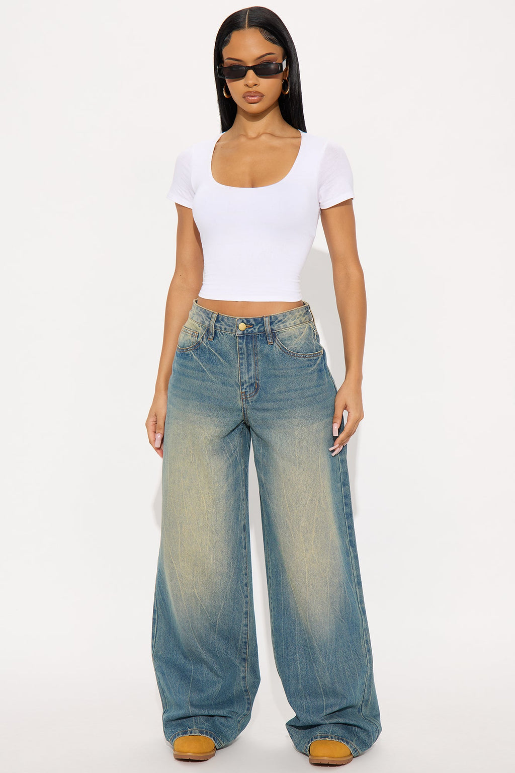Livingston Loose Wide Leg Jeans - Vintage Wash