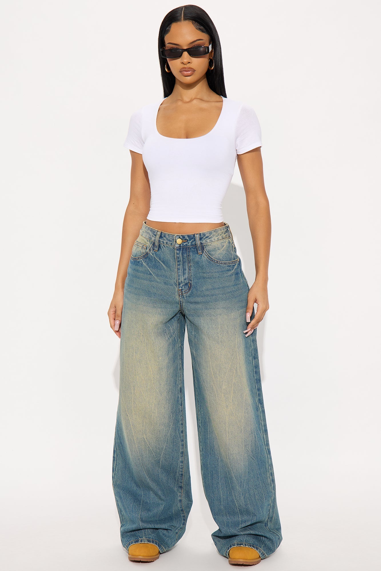 Livingston Loose Wide Leg Jeans - Vintage Wash