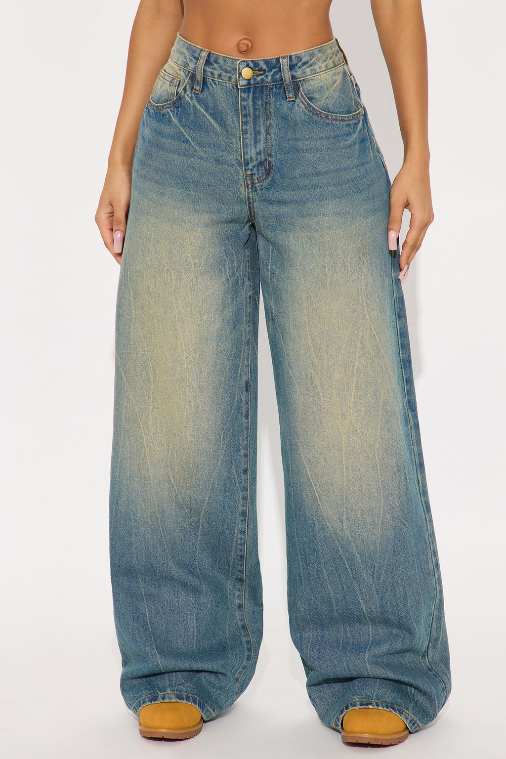 Livingston Loose Wide Leg Jeans - Vintage Wash