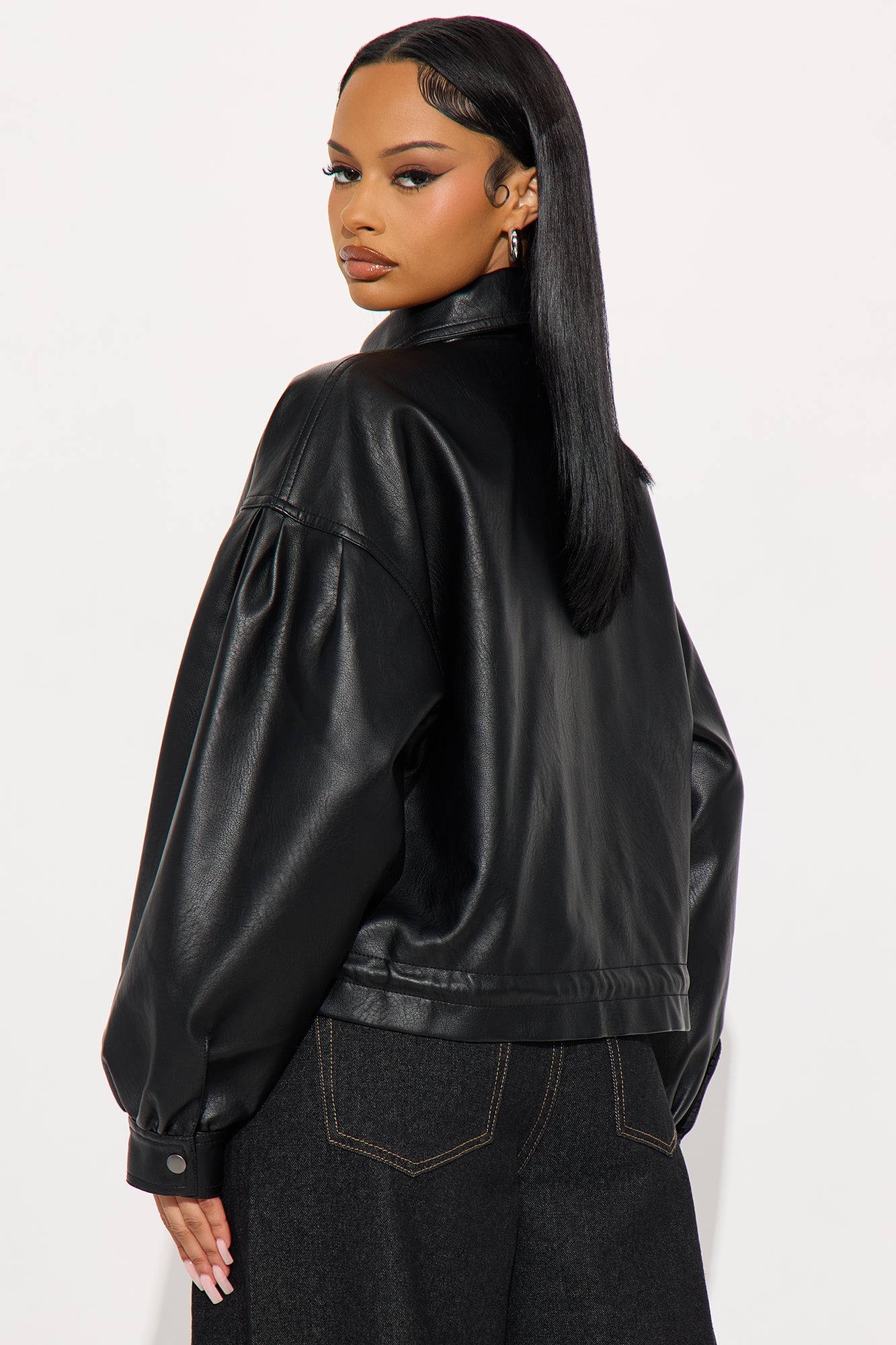 On The Move Faux Leather Jacket - Black