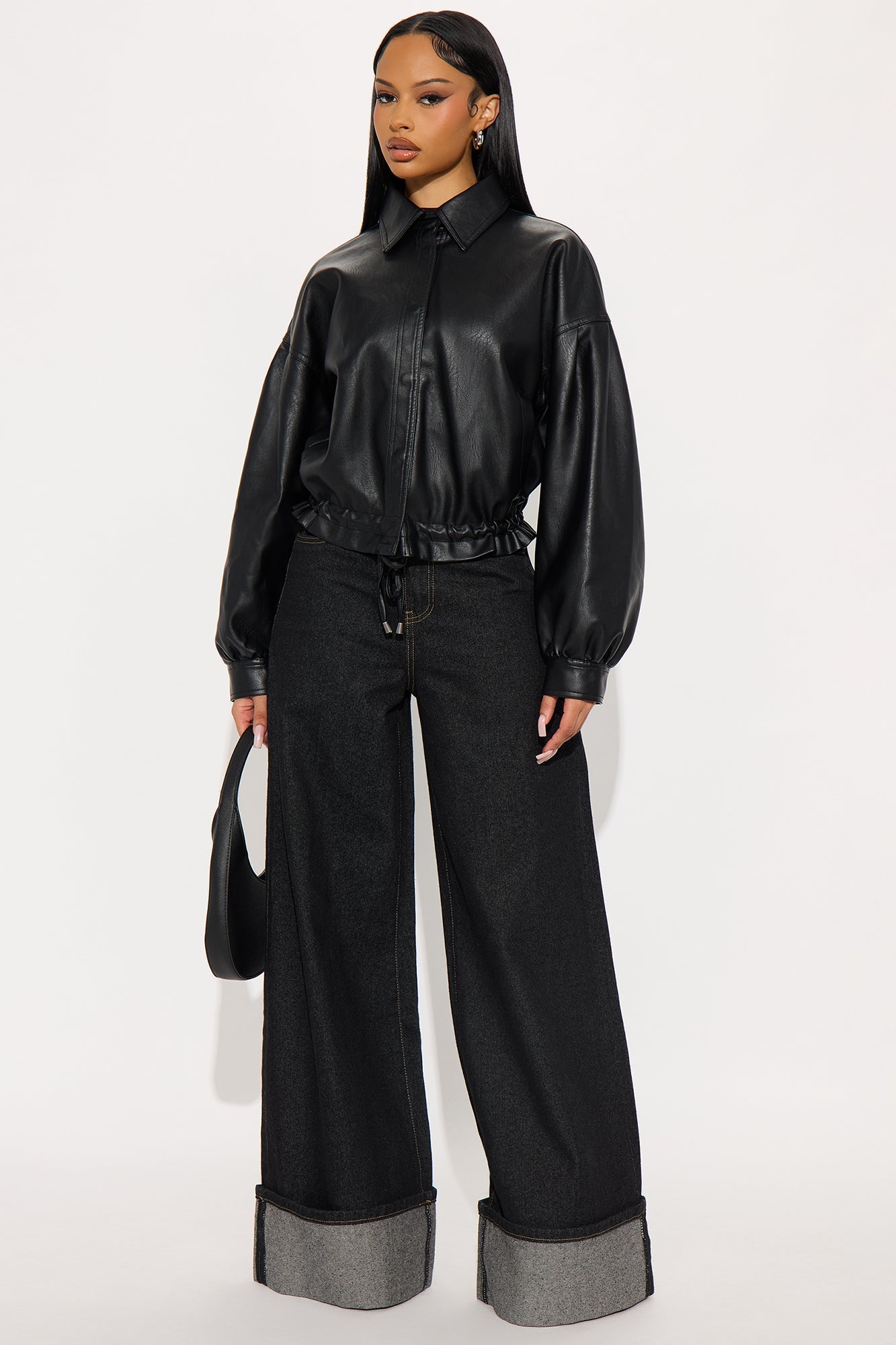 On The Move Faux Leather Jacket - Black