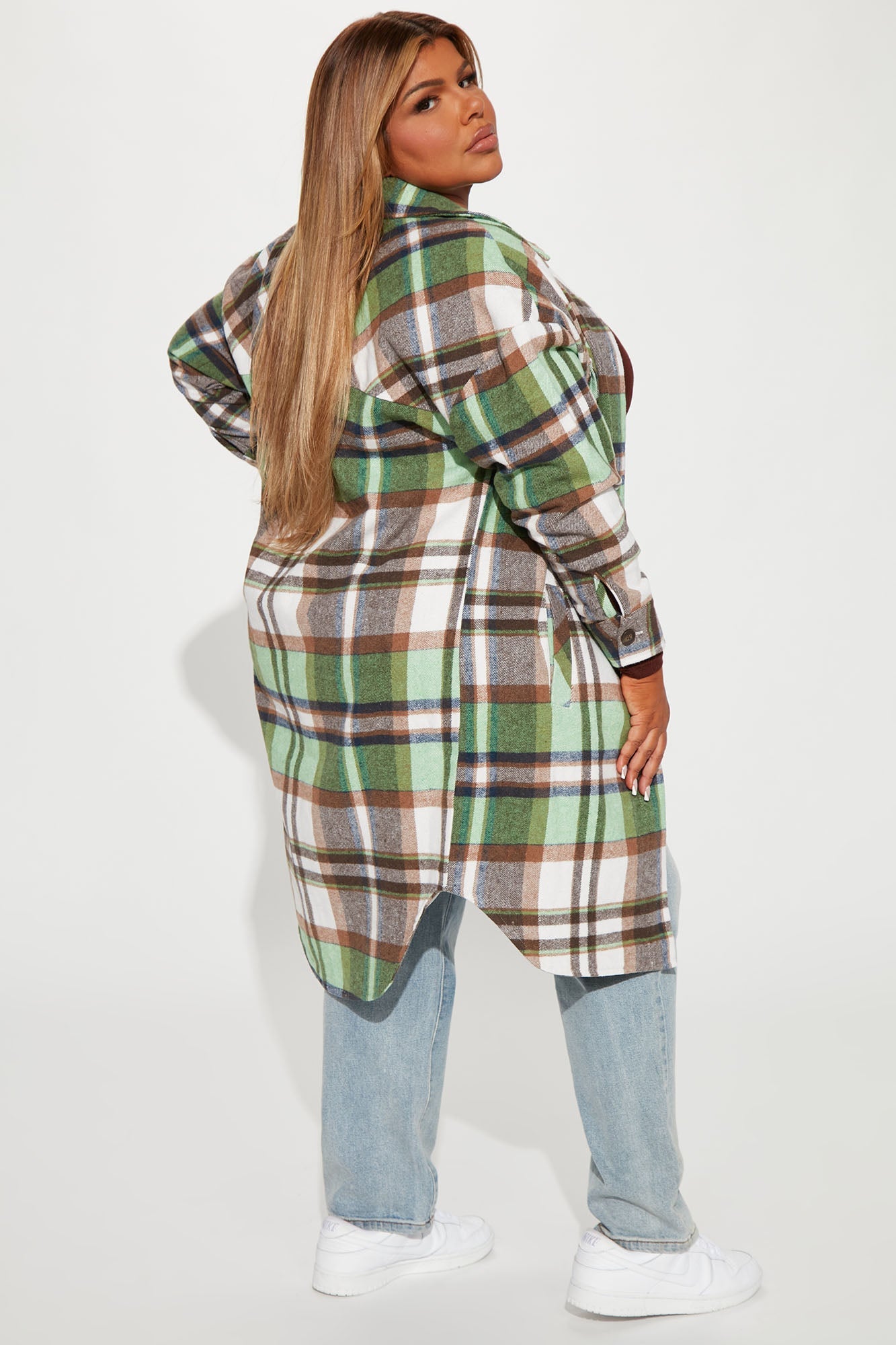 Get Lost Plaid Shacket - Green/combo