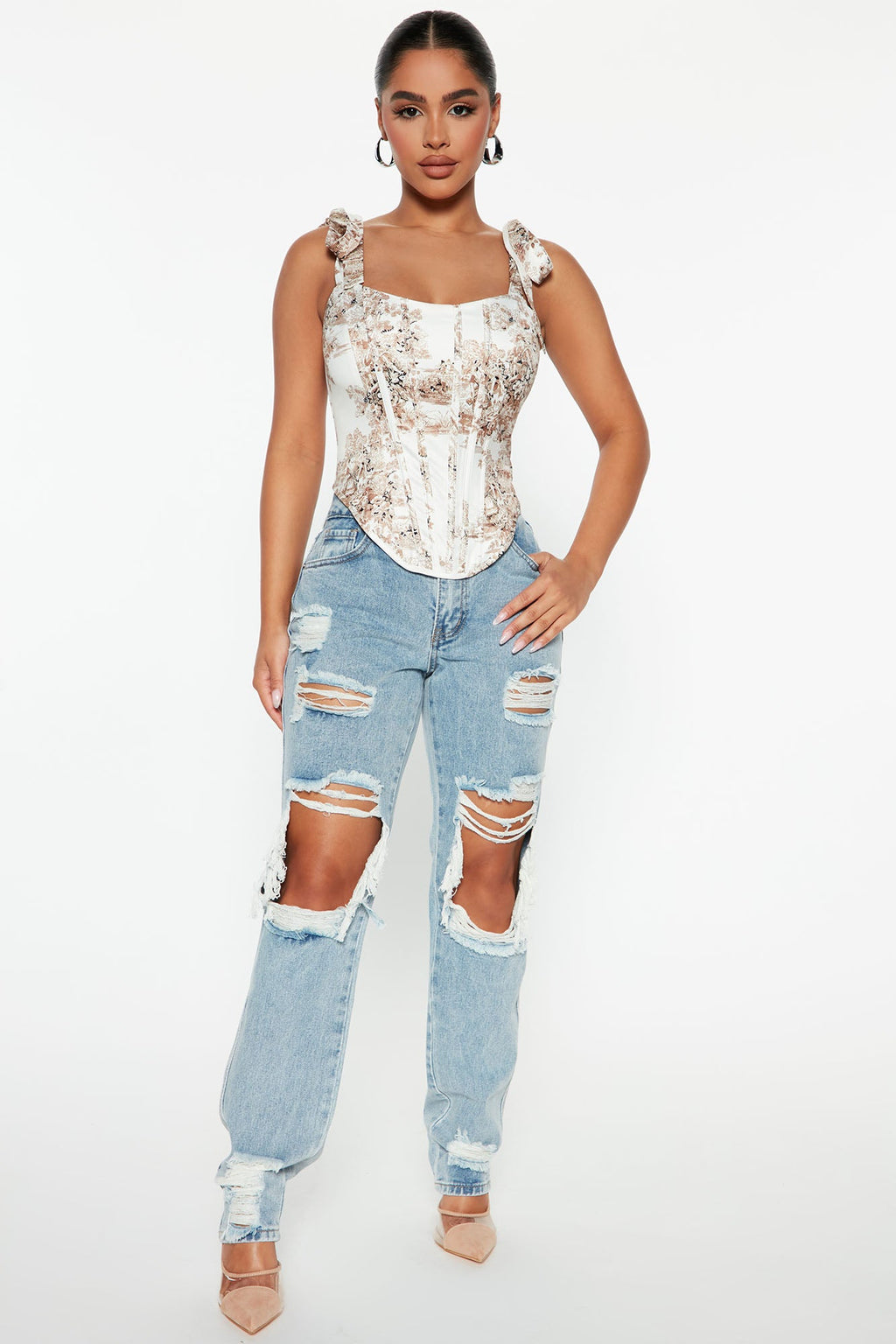 Something Special Corset Top - Ivory/combo