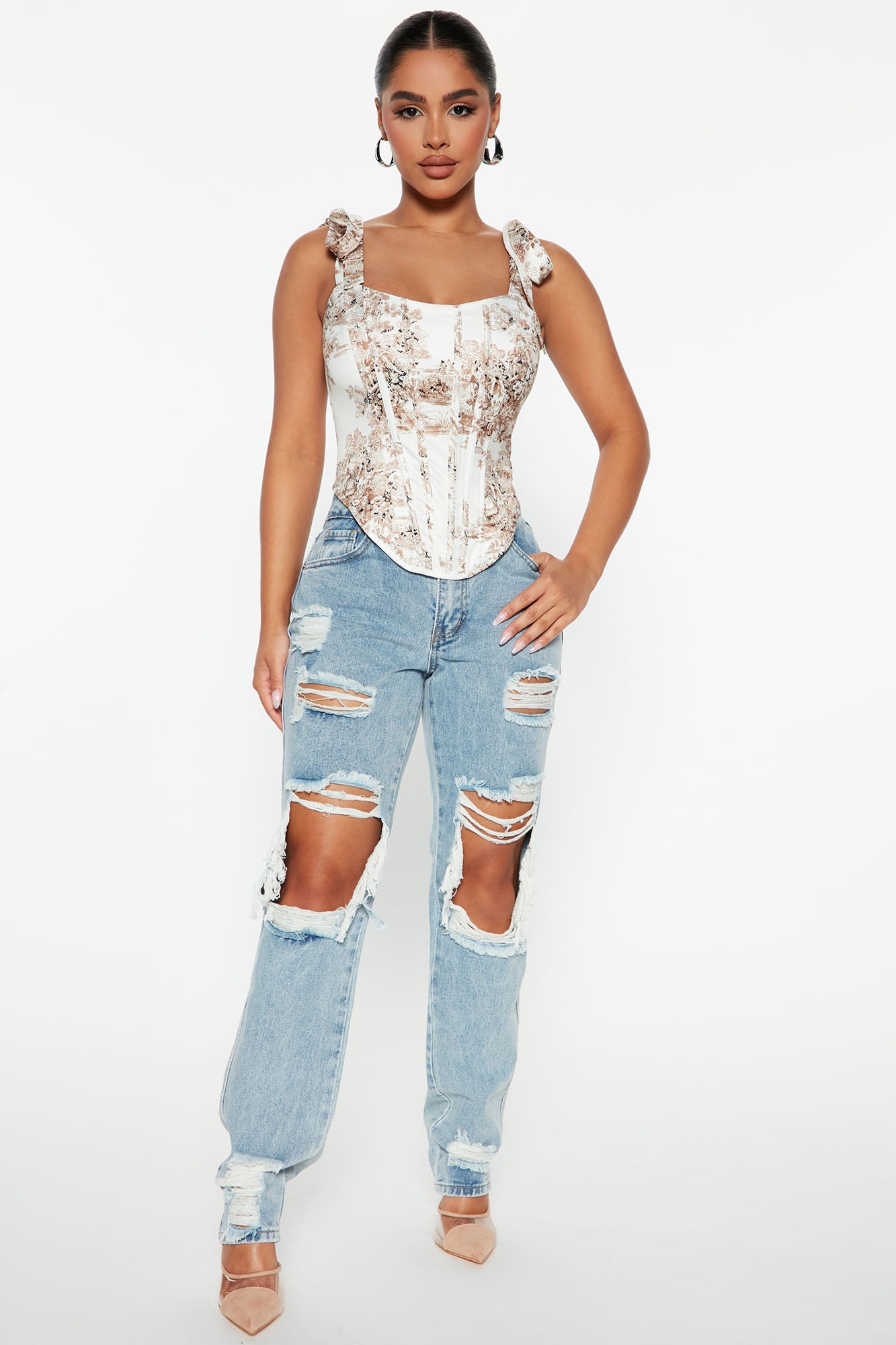 Something Special Corset Top - Ivory/combo