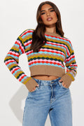 Go To Striped Sweater - Multi Color