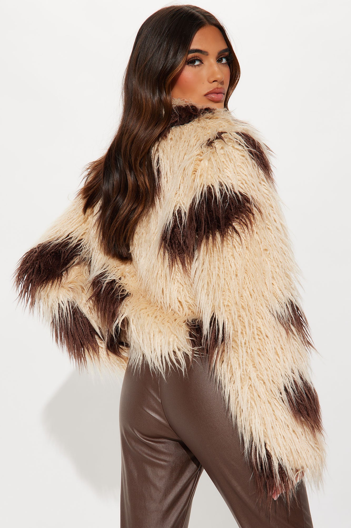 It's Your Moment Faux Fur Jacket - Cream/combo