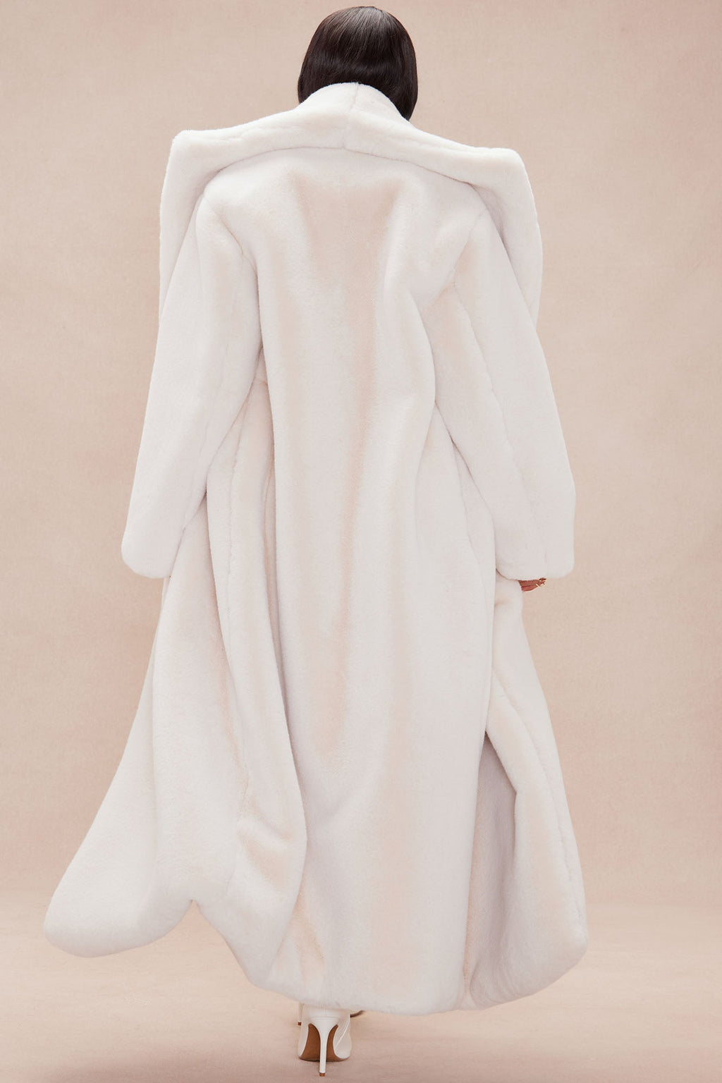 Alex Faux Fur Coat - Cream