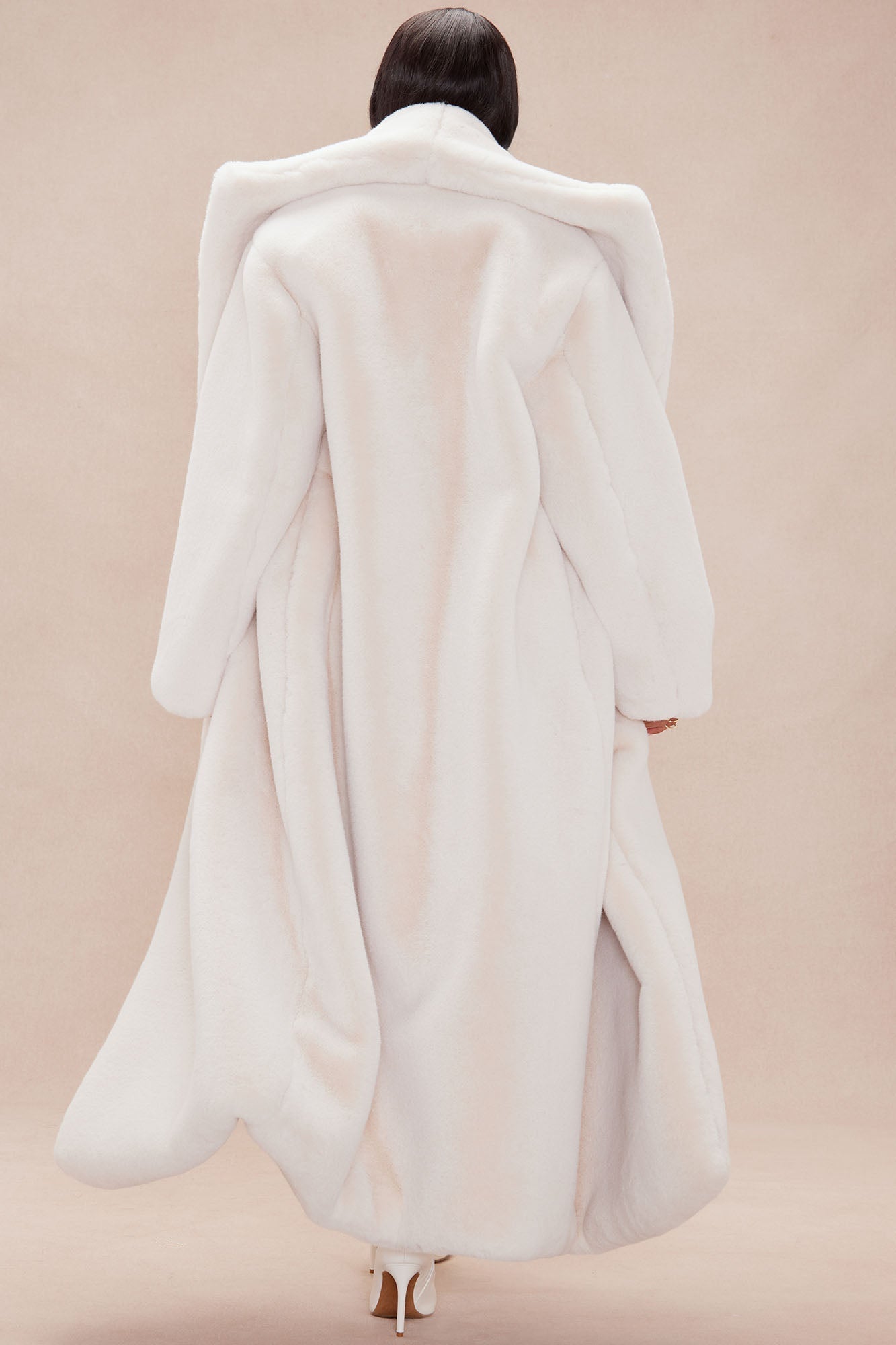 Alex Faux Fur Coat - Cream