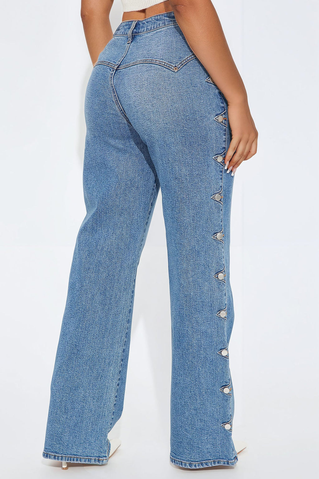 Caught Up Stretch Straight Leg Jeans - Medium Blue Wash