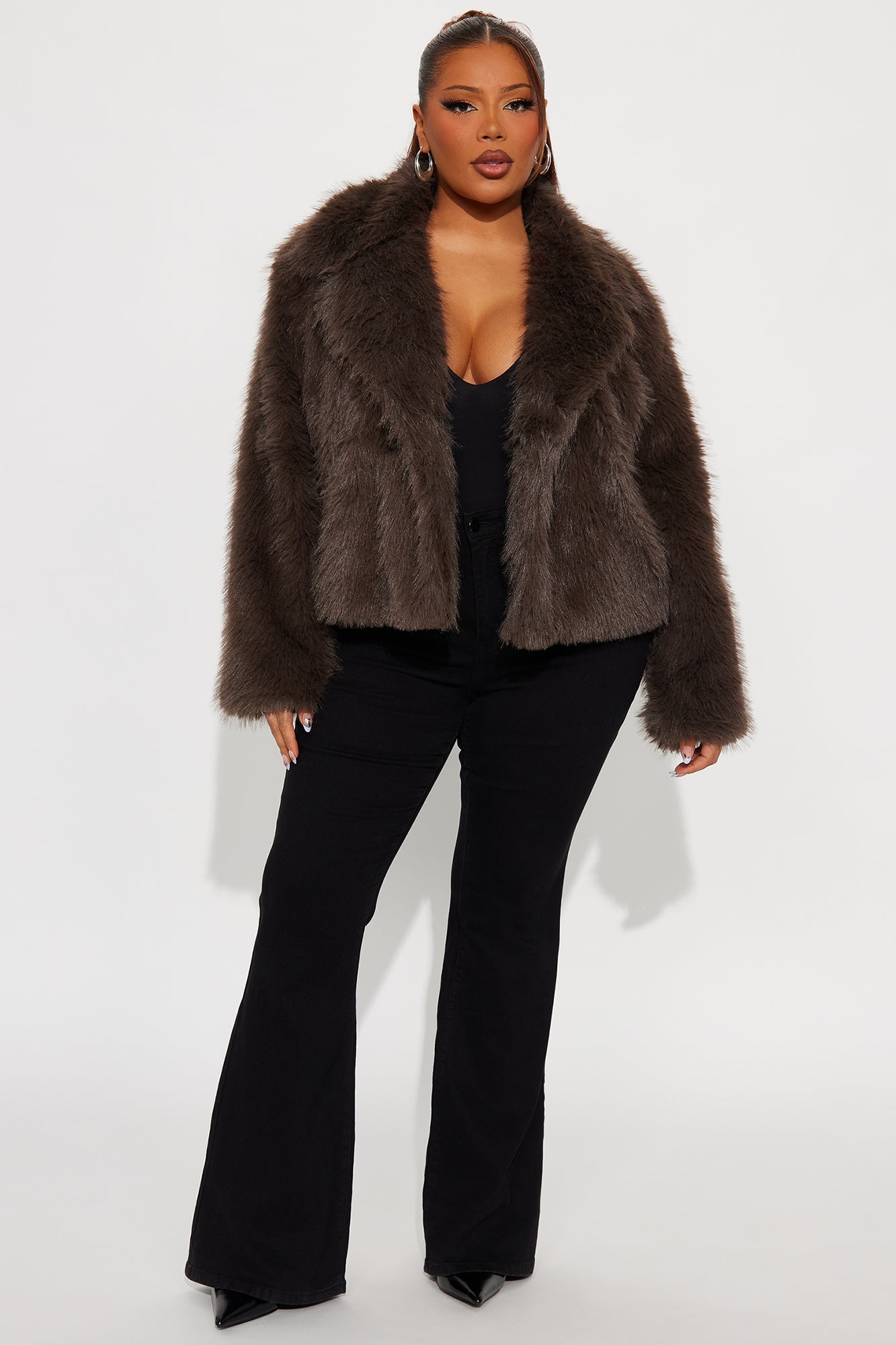 Kennedy Faux Fur Coat - Mocha