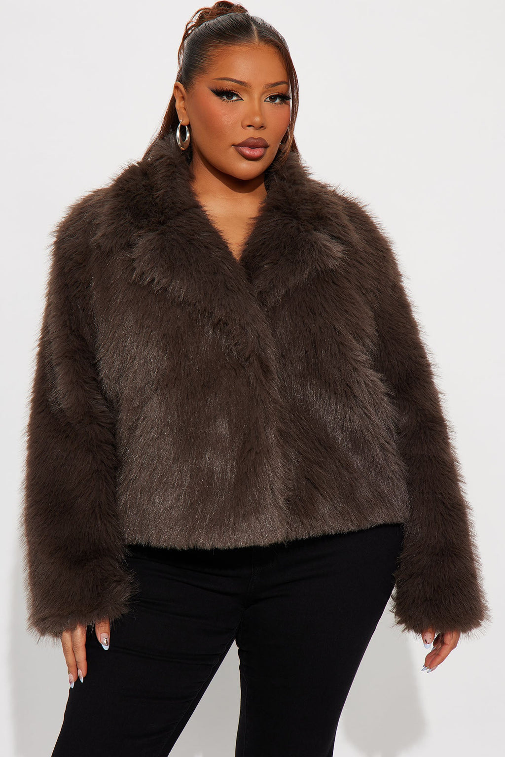 Kennedy Faux Fur Coat - Mocha