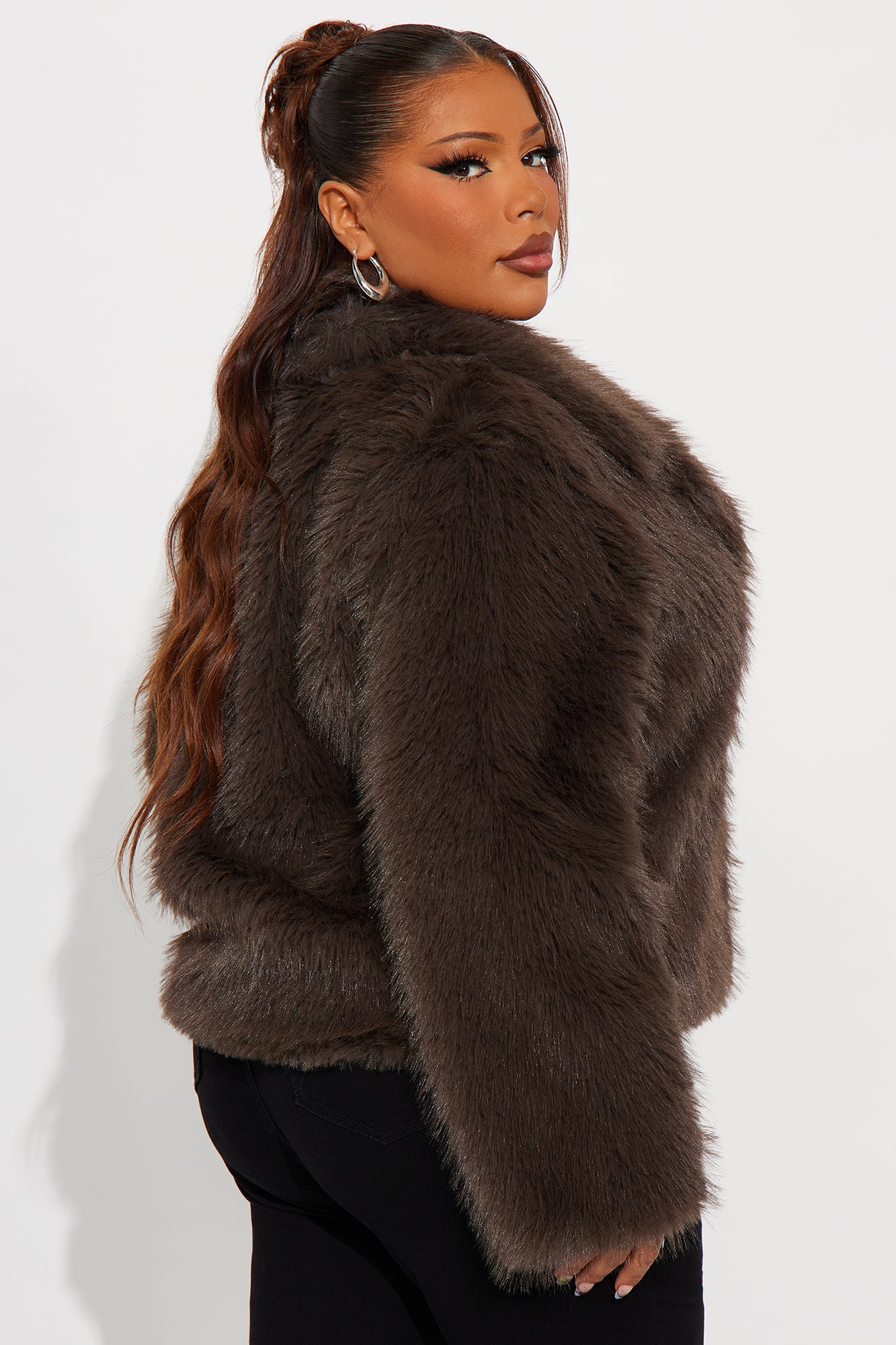 Kennedy Faux Fur Coat - Mocha
