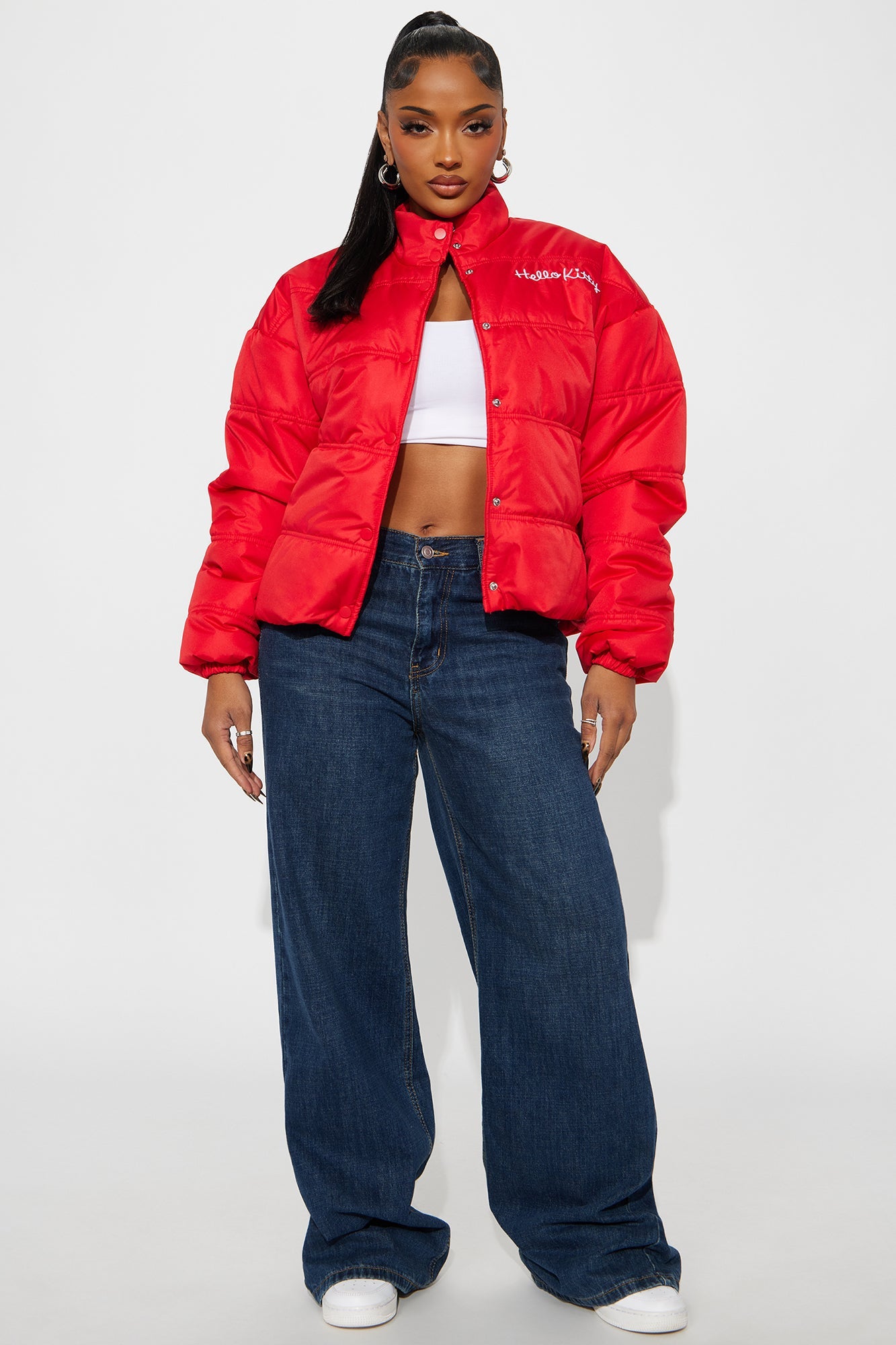 Hello Kitty Love Puffer Jacket - Red