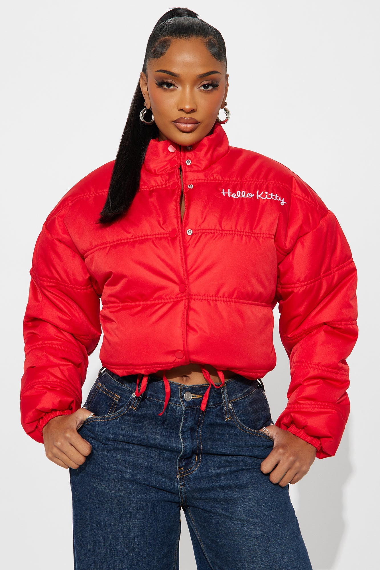 Hello Kitty Love Puffer Jacket - Red