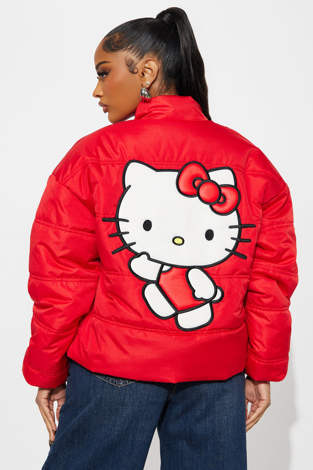 Hello Kitty Love Puffer Jacket - Red