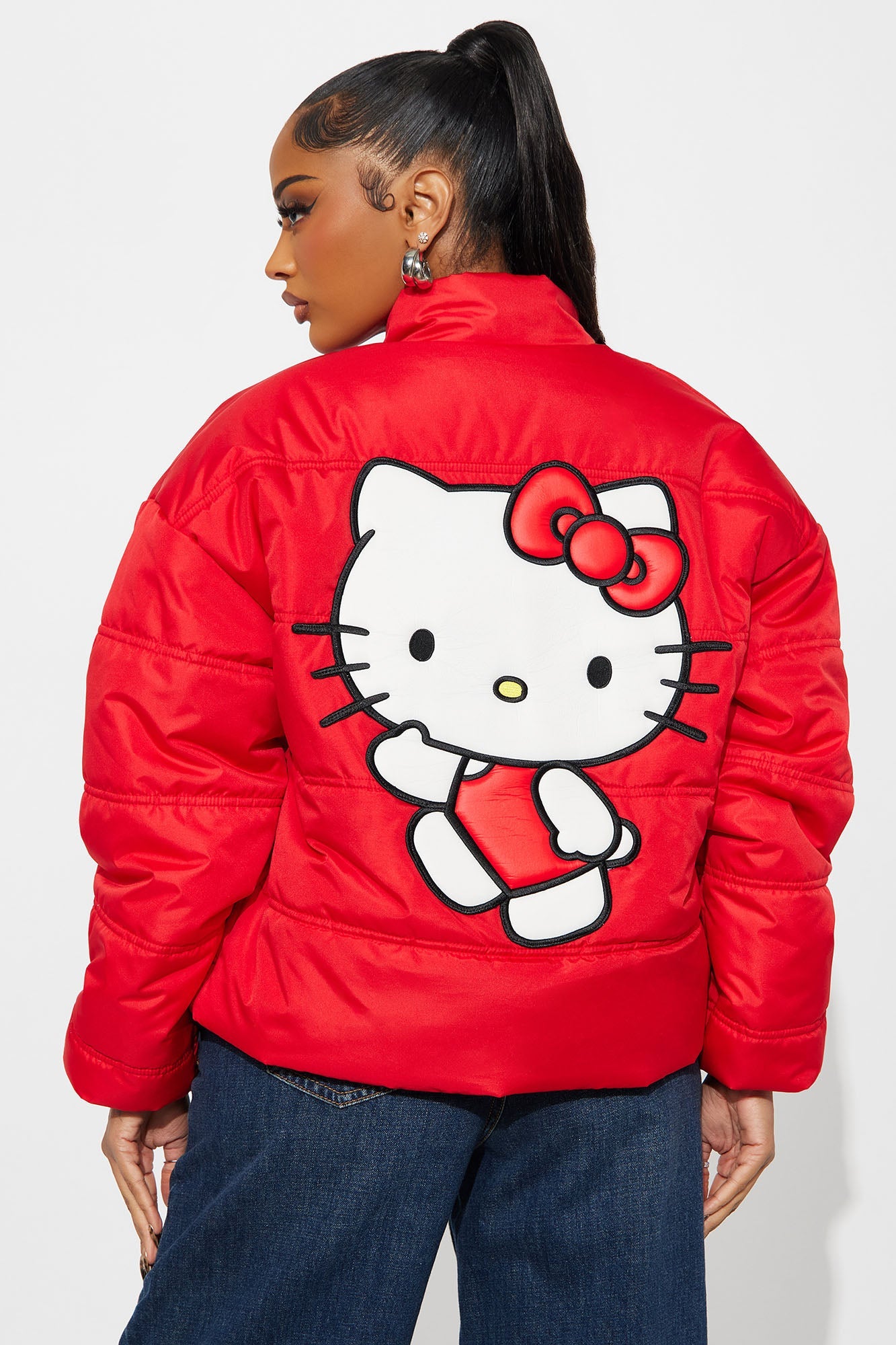 Hello Kitty Love Puffer Jacket - Red