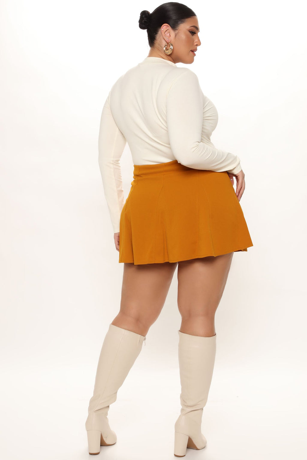 Melanie Mock Neck Bodysuit - Cream