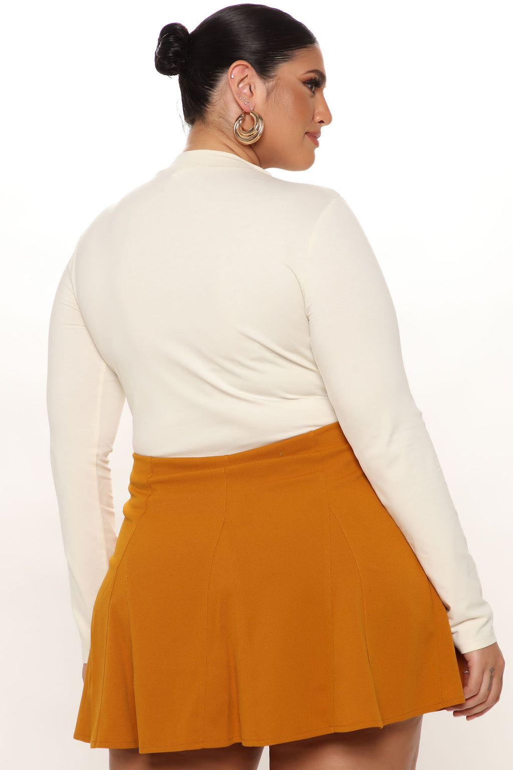 Melanie Mock Neck Bodysuit - Cream