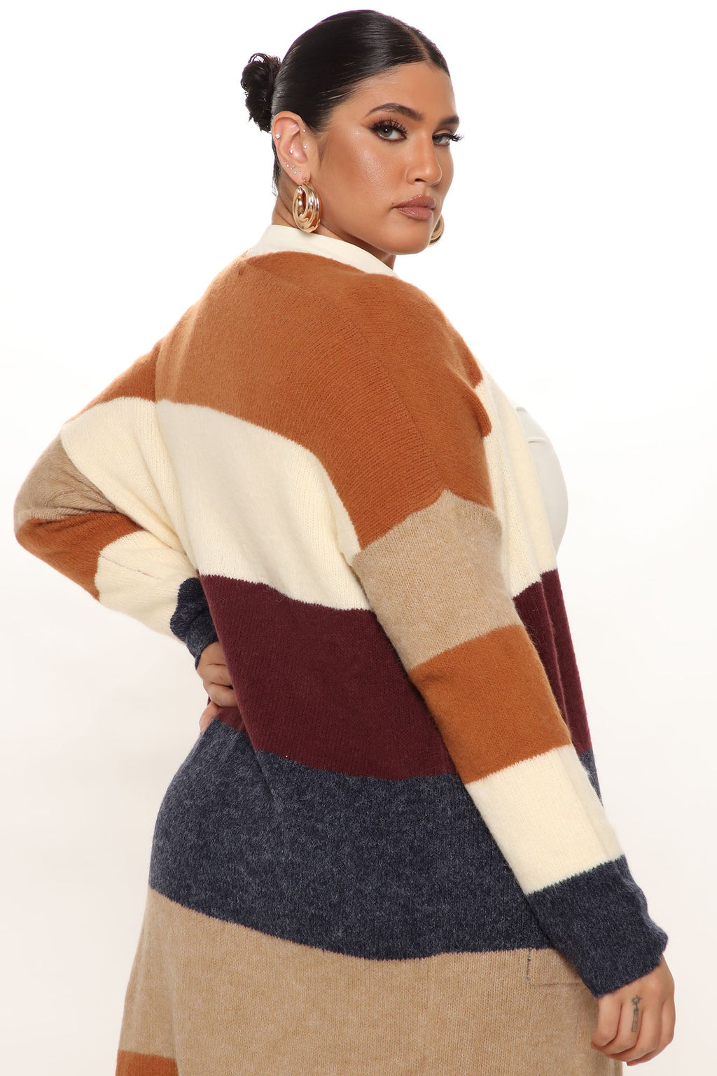 Common Interests Colorblock Cardigan - Camel/combo