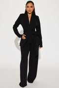 CEO Vibes Blazer Set - Black