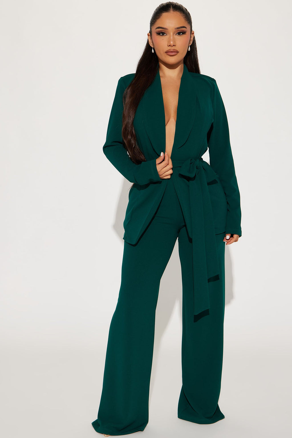 CEO Vibes Blazer Set - Hunter