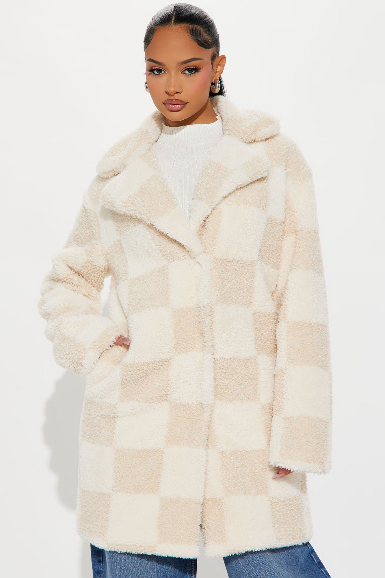 Check On It Sherpa Coat - Cream
