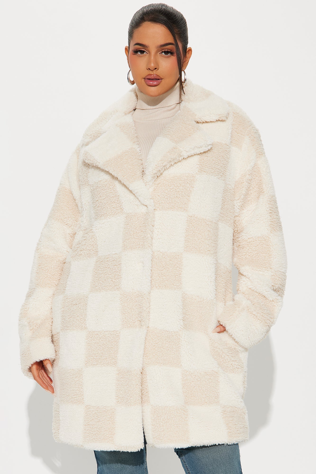 Check On It Sherpa Coat - Cream