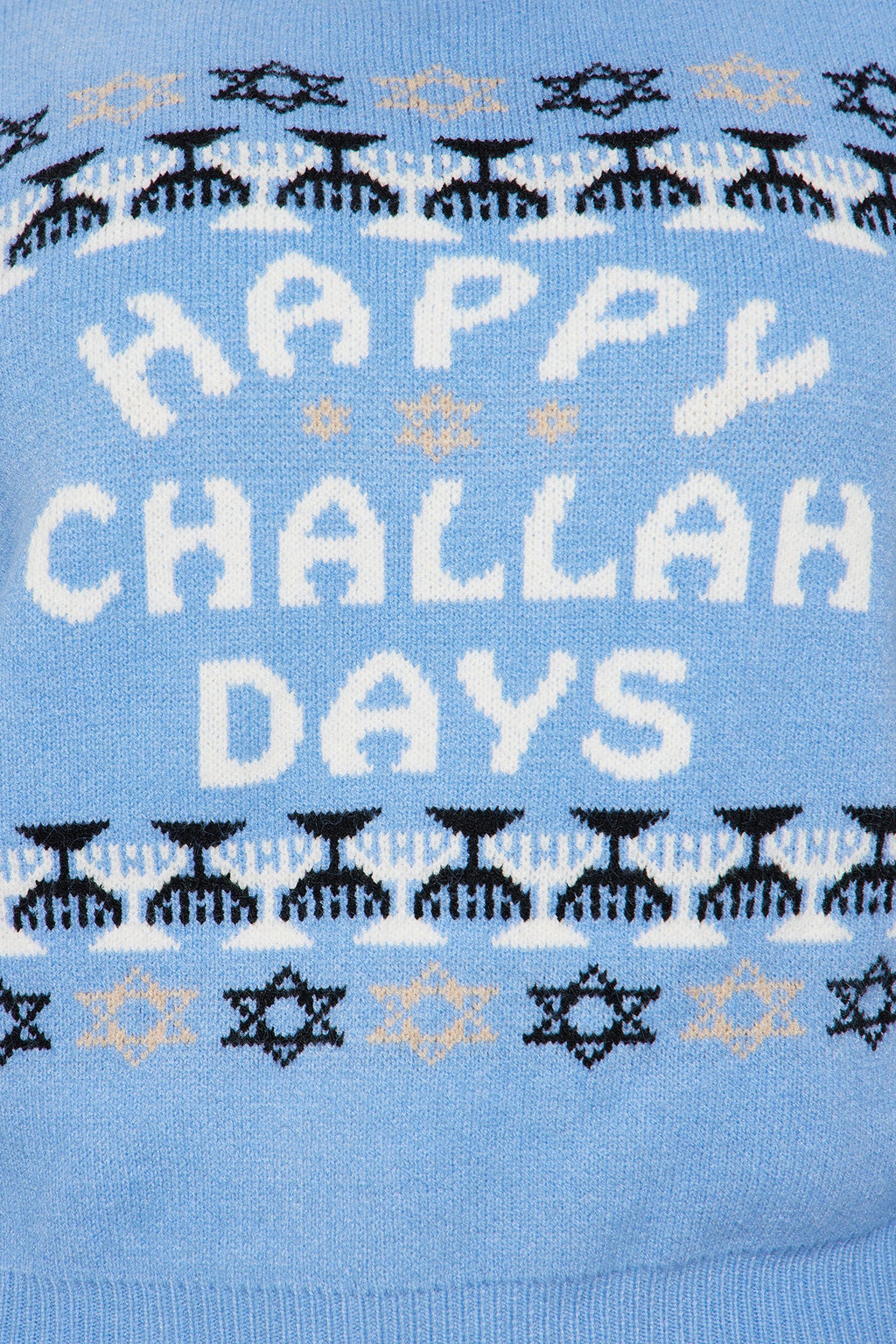 Happy Challah Days Hanukkah Sweater - Blue/combo