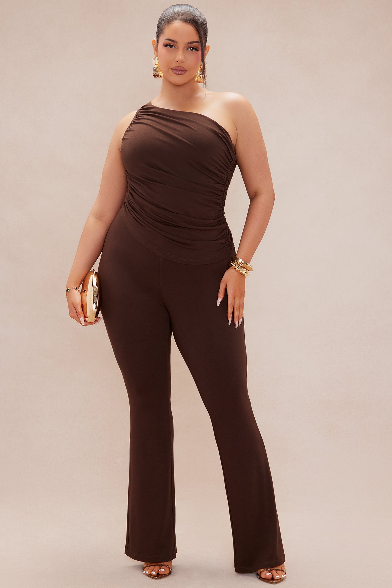 Logan Knit Pant Set - Chocolate