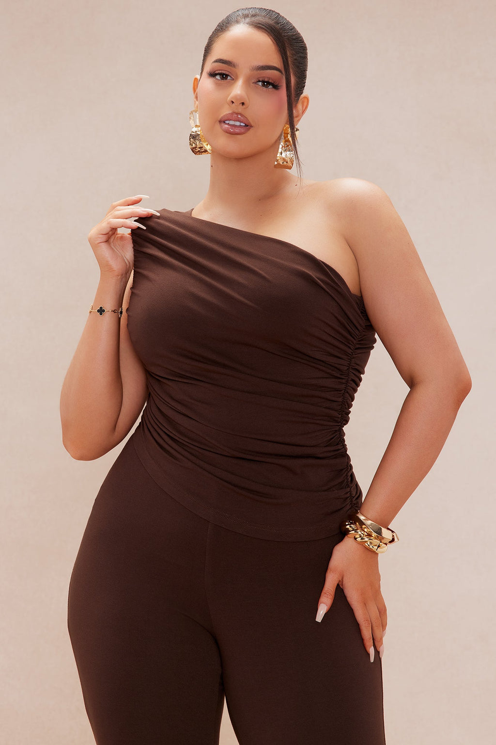 Logan Knit Pant Set - Chocolate