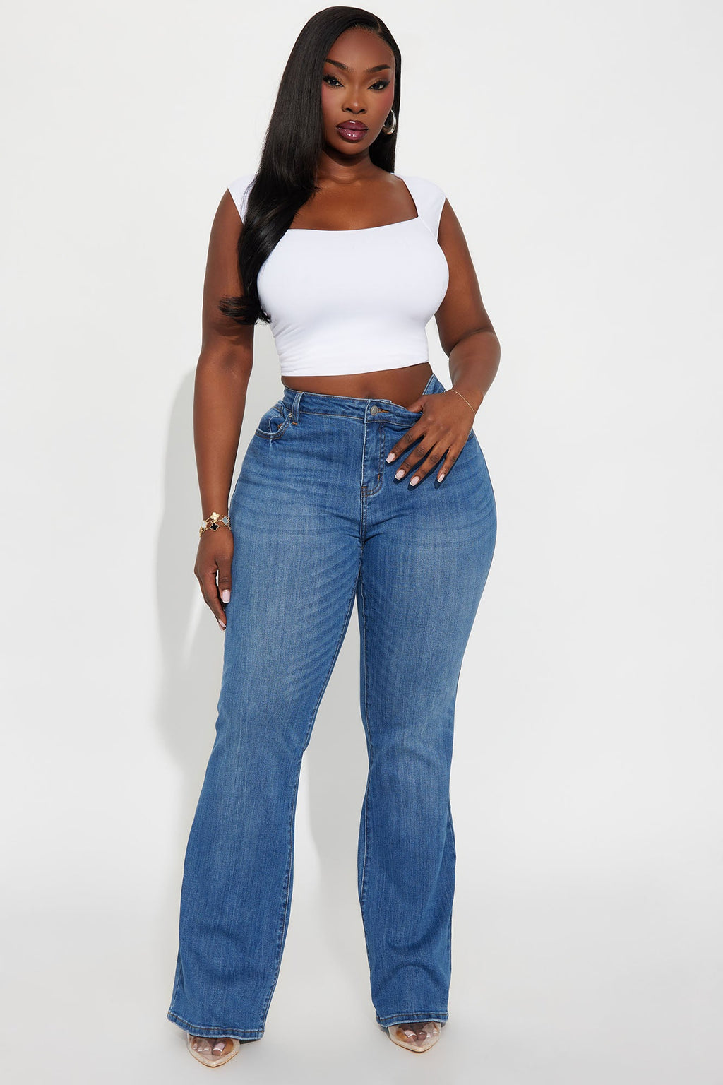 Out Of My Way Low Rise Bootcut Jean - Medium Wash