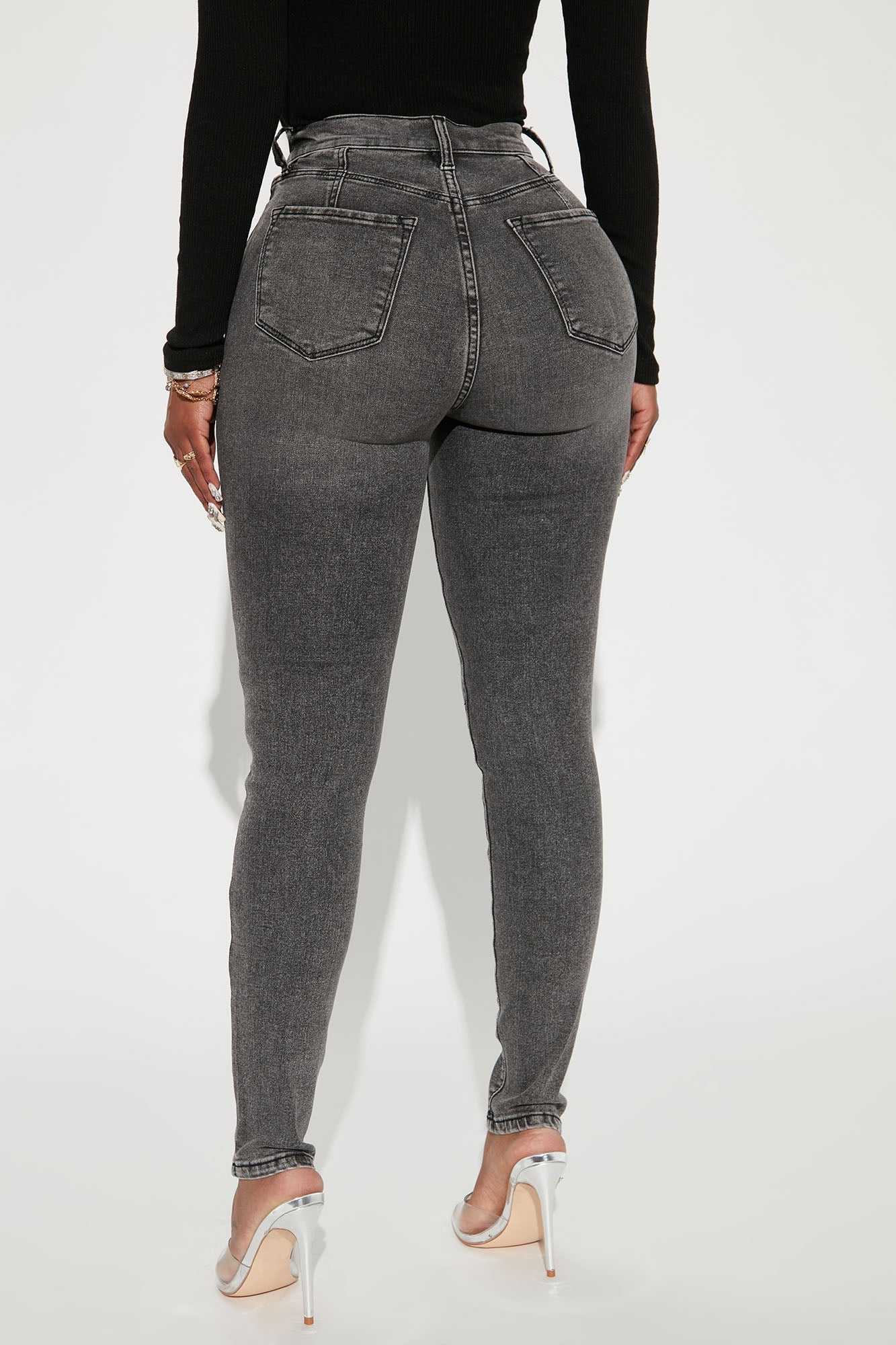 Living Life High Stretch Skinny Jeans - Black Wash