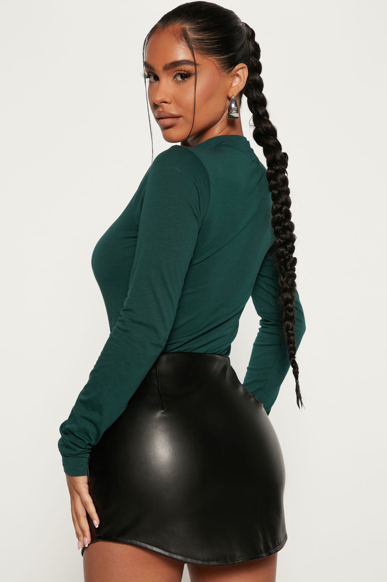 Melanie Mock Neck Bodysuit - Hunter