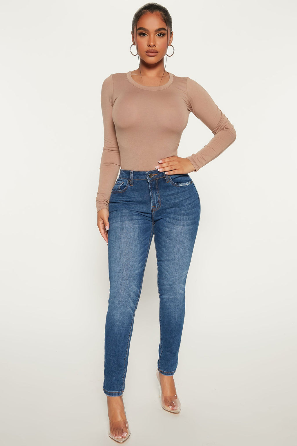 Julia Long Sleeve Top - Taupe