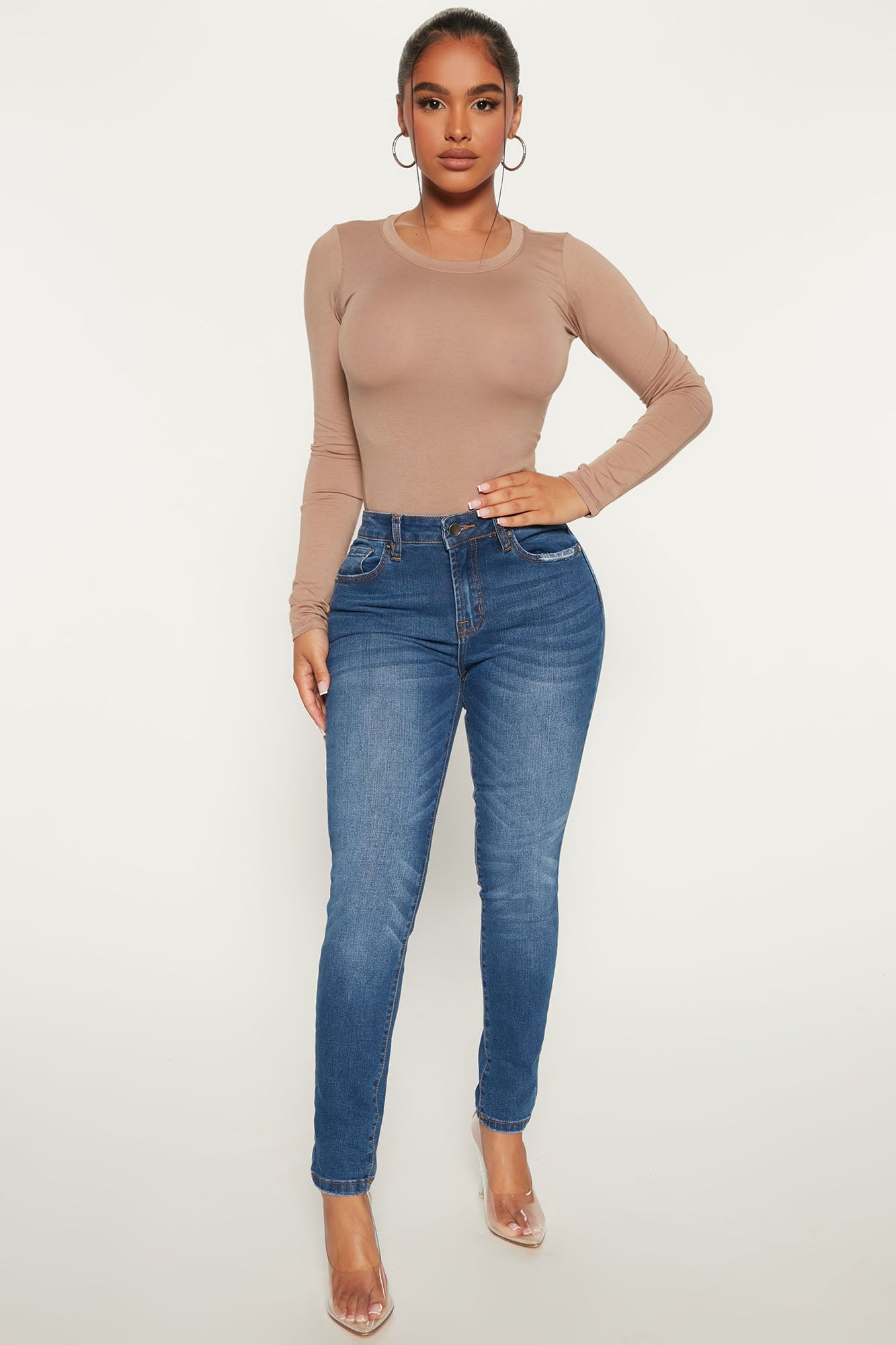 Julia Long Sleeve Top - Taupe