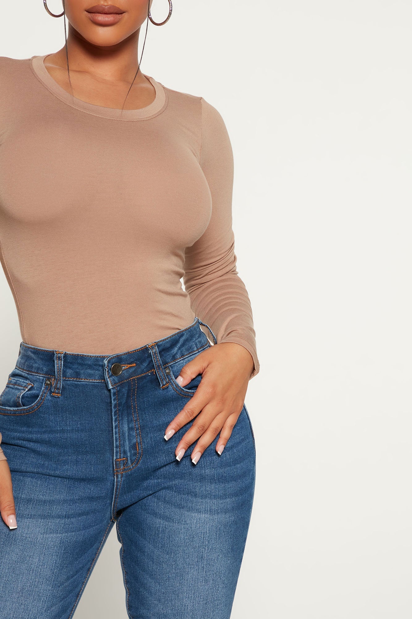 Julia Long Sleeve Top - Taupe