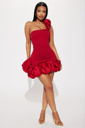 Wilma Ruffle Mini Dress - Red