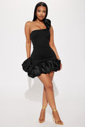 Wilma Ruffle Mini Dress - Black