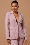 Bella Embellished Blazer - Mauve