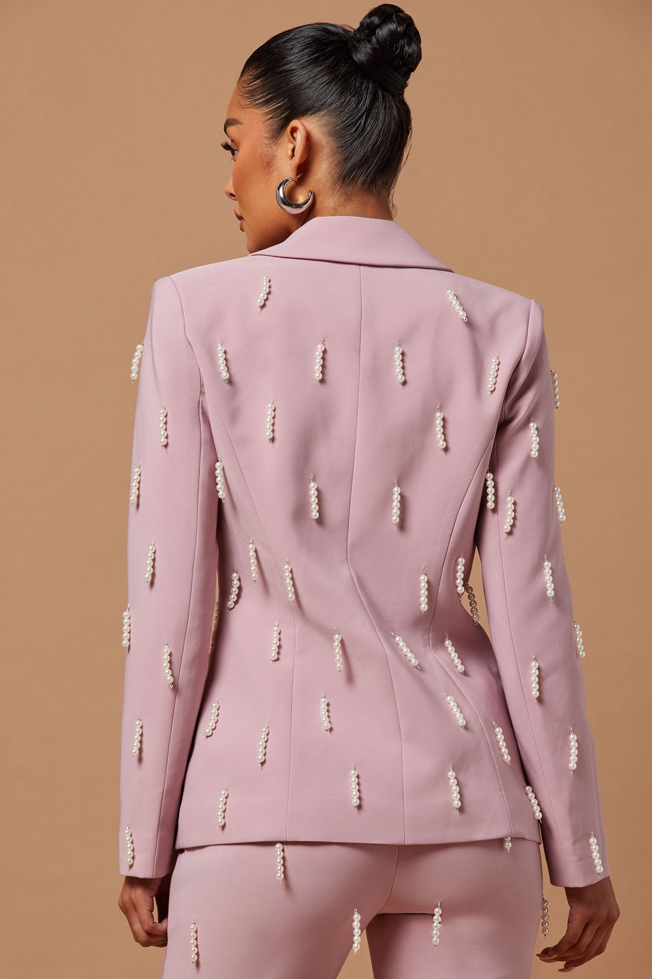 Bella Embellished Blazer - Mauve