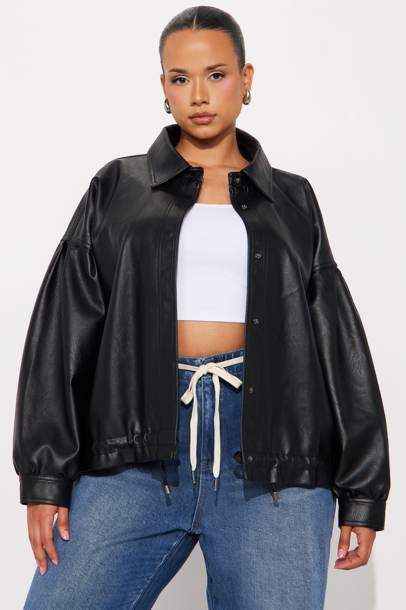 On The Move Faux Leather Jacket - Black
