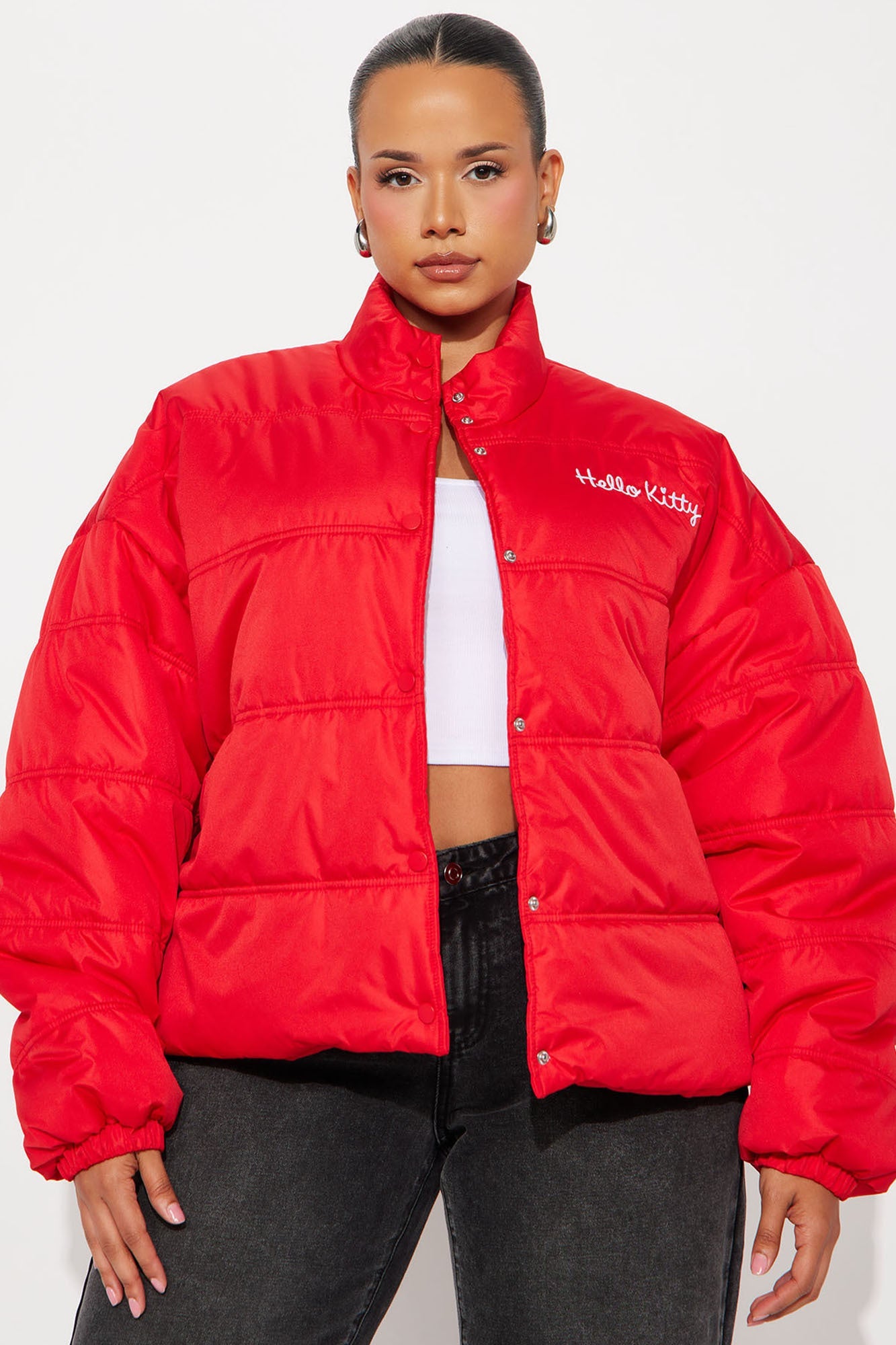 Hello Kitty Love Puffer Jacket - Red